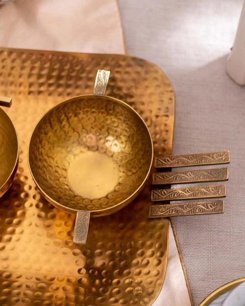 Hammered Handcrafted Tray Set