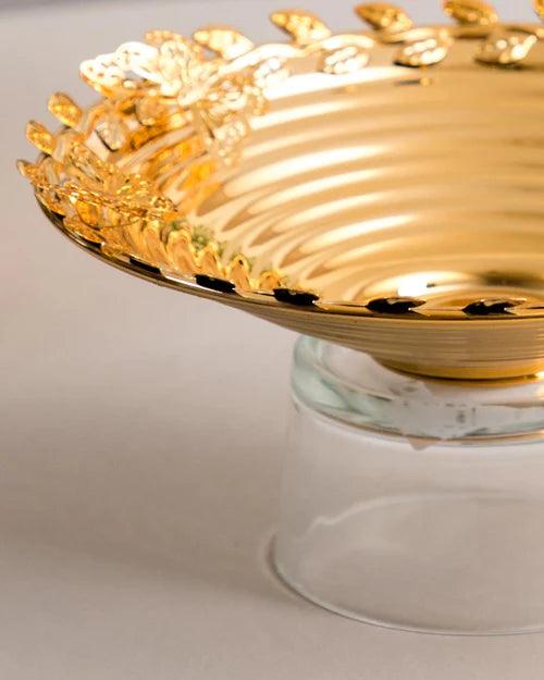 Fresh Delights: Fruit Basket with Glass Base