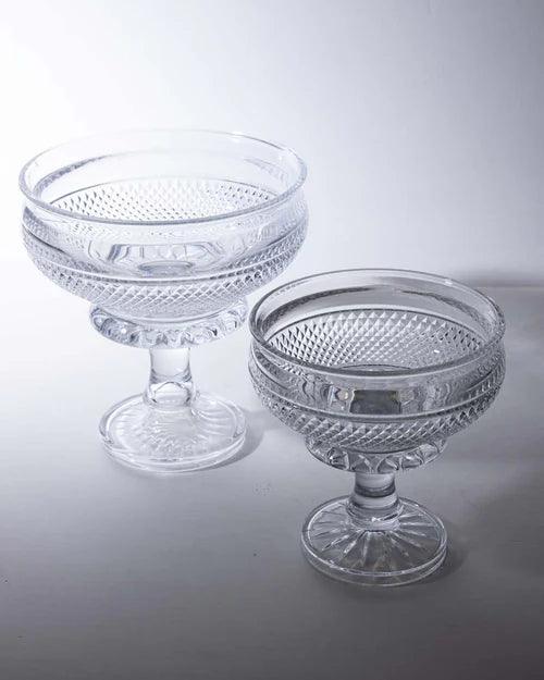 Footed Crystal Fruit Bowl - Small