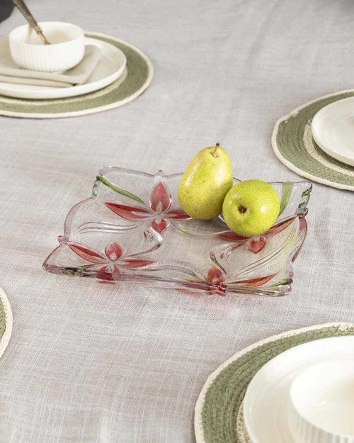 Frosted Red Flower Candy Bowl
