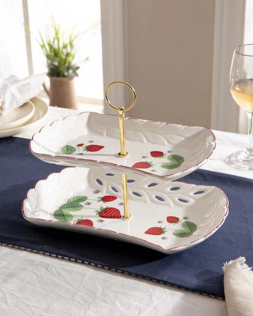 'Strawberry Delight' 2-Tier Cake Stand