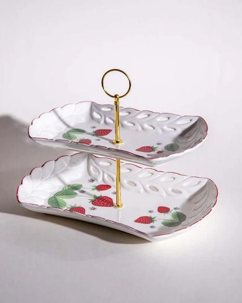 'Strawberry Delight' 2-Tier Cake Stand