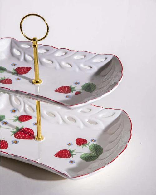 'Strawberry Delight' 2-Tier Cake Stand