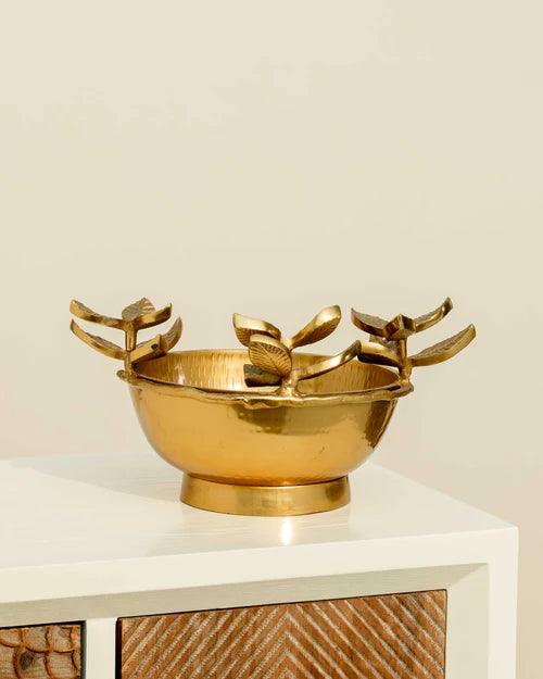 Enduring Flower Top Brass Bowl 7"