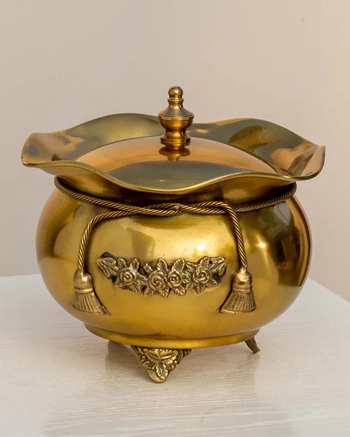 Golden Brass Rasgulla Handi 7"