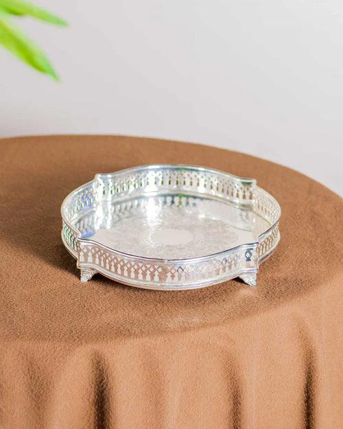 Silver Garden Oval Serving Tray - 15"