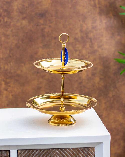 Gleaming Gold Tower" 2 Tier Cake Stand