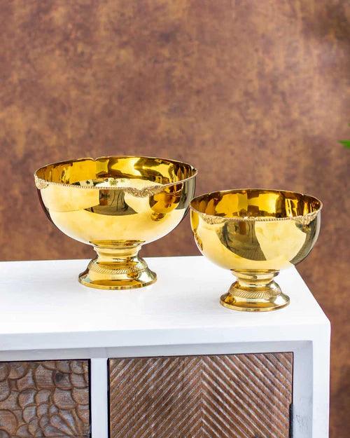 Prosperous Kuber Gold Plated Serving Bowl - 10"