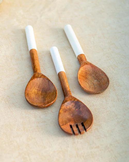 Slabstack Wooden Serving Spoons - Set of 3 - 10"