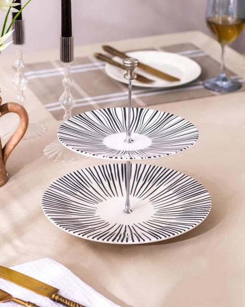 Monique White 2-Tier Cake Stand