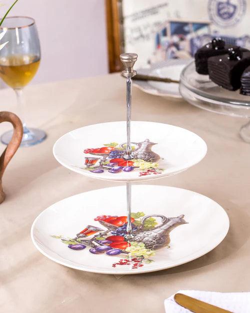 Still Life 2-Tier Cake Stand