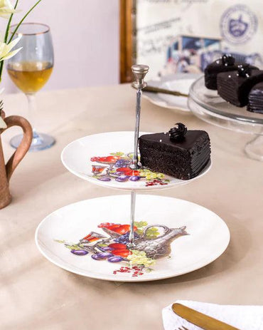 Still Life 2-Tier Cake Stand