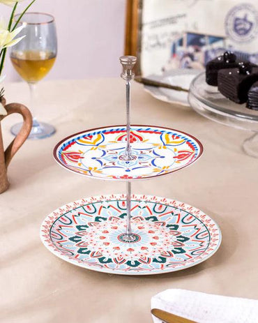 Strokes 2-Tier Cake Stand