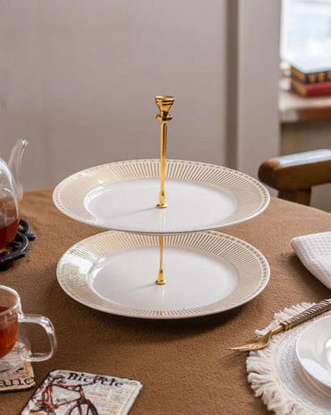 Aurum Gold-Edged 2-Tier Cake Stand