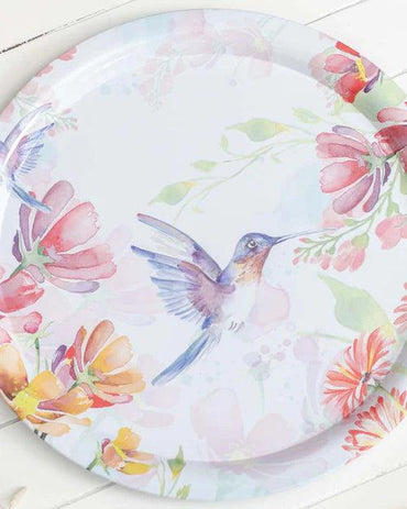'Hummingbird' Round Serving Tray- set of 2