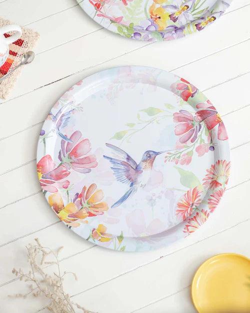 'Hummingbird' Round Serving Tray- set of 2
