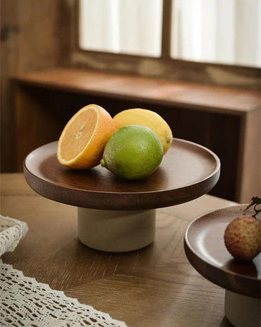 Wooden Rustic Round Cake Stand - Large