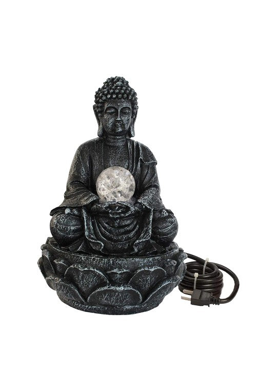 BUDDHA TABLE TOP WATER FOUNTAIN : 28 CM, BROWN