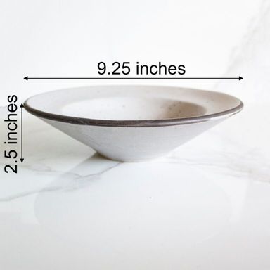 Dim Black Pasta Bowl| Gray | Stoneware Ceramic