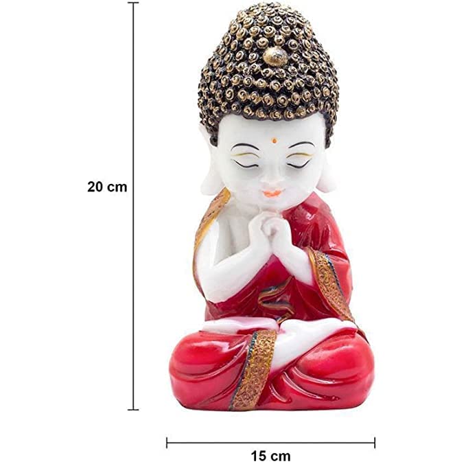 SET OF 3 MARBEL BUDDHA IN THINKING POSITION : 19X10X9 CM, GREEN,YELLOW,RED