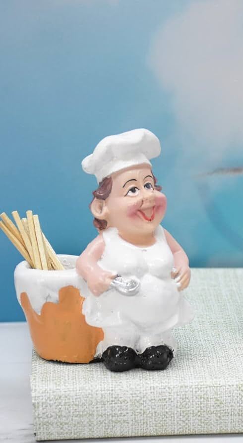 Creative Lady Chef Statue toothpick holder