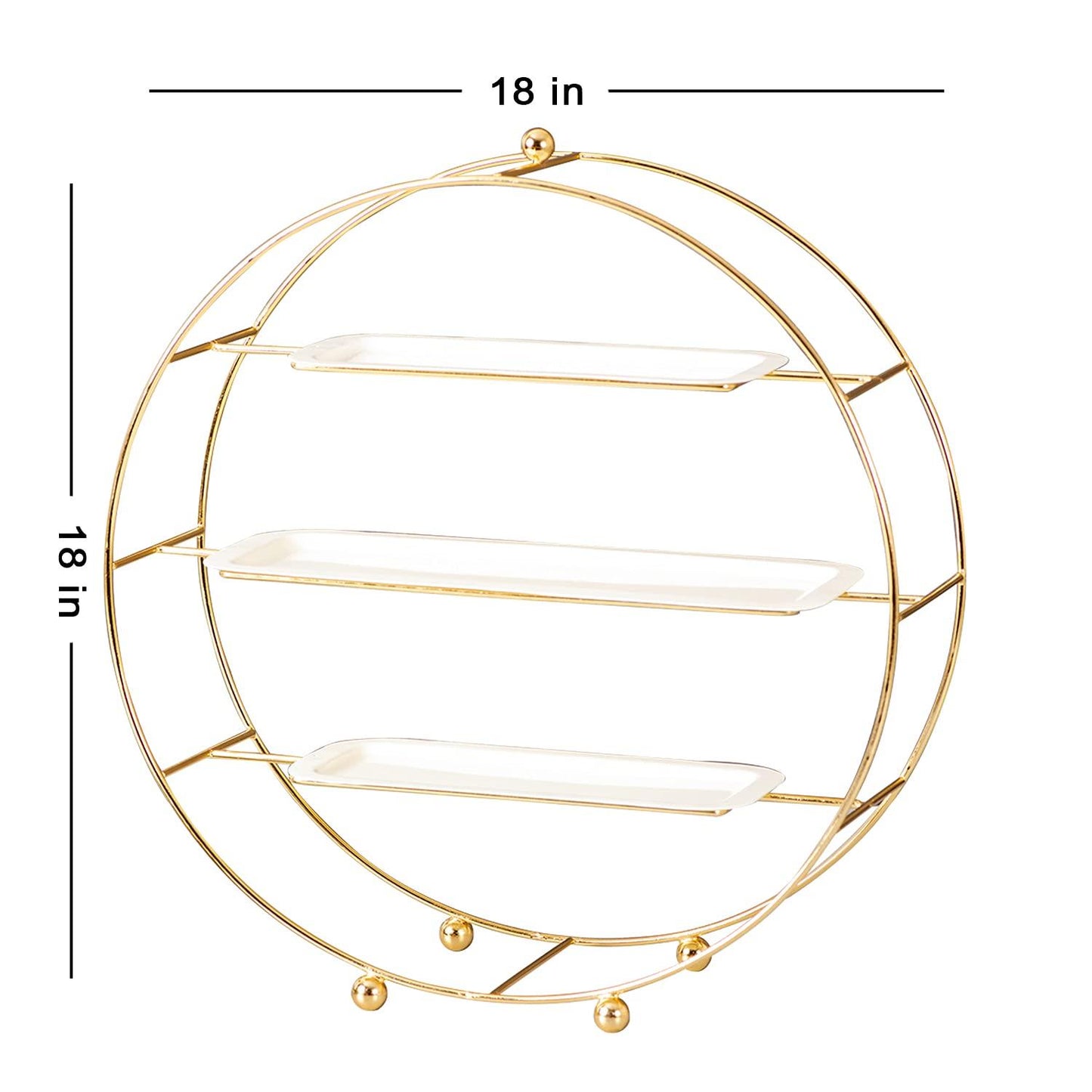 Round Serving platter table top buffet organizer platter stand with 3 Shelves