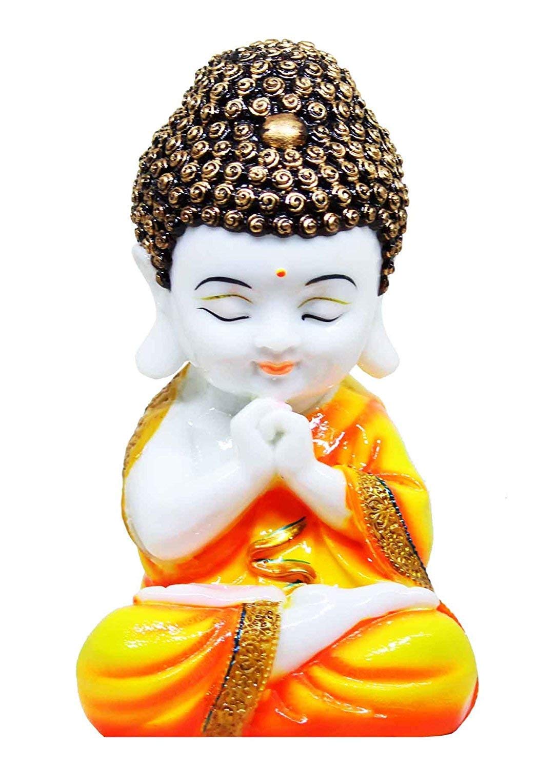SET OF 3 MARBEL BUDDHA IN THINKING POSITION : 19X10X9 CM, GREEN,YELLOW,RED