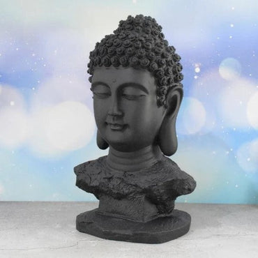 THE AMOGHASIDDHI BUDDHA HEAD STATUE - LARGE (BLACK)