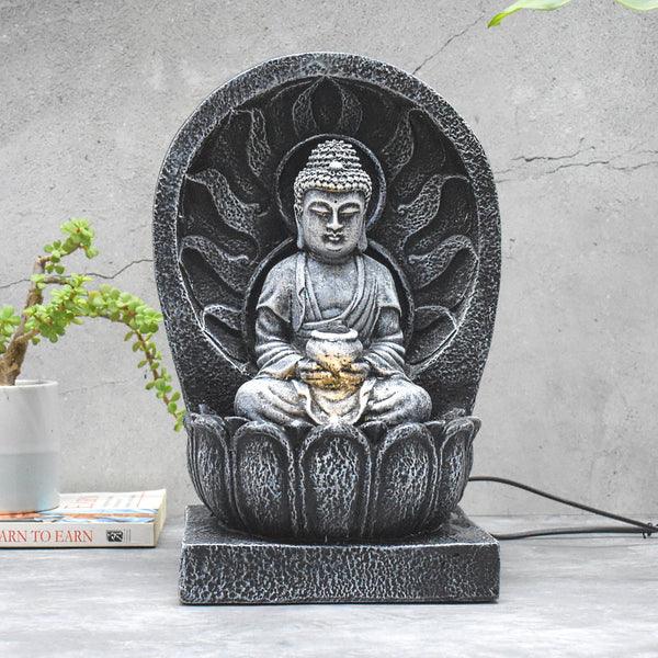 MINI BUDDHA INDOOR FOUNTAIN : 34 CM, BLACK