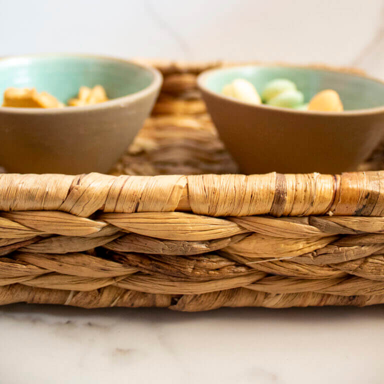 Handcrafted Quadrangle Tray| Water Hyacinth