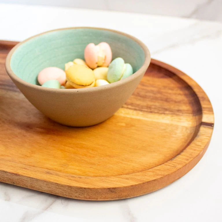 Acacia Wood Elliptical Tray| Brown | Acacia Wood