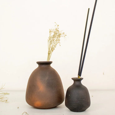 Terracotta Miniature Pots | Miniature Combo of Vase and Incense Holder Vol 4 | Terracotta