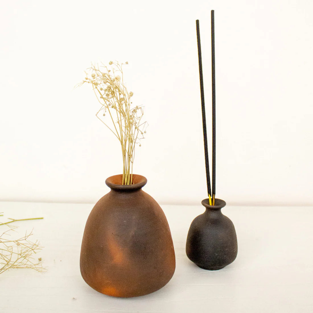 Terracotta Miniature Pots | Miniature Combo of Vase and Incense Holder Vol 4 | Terracotta