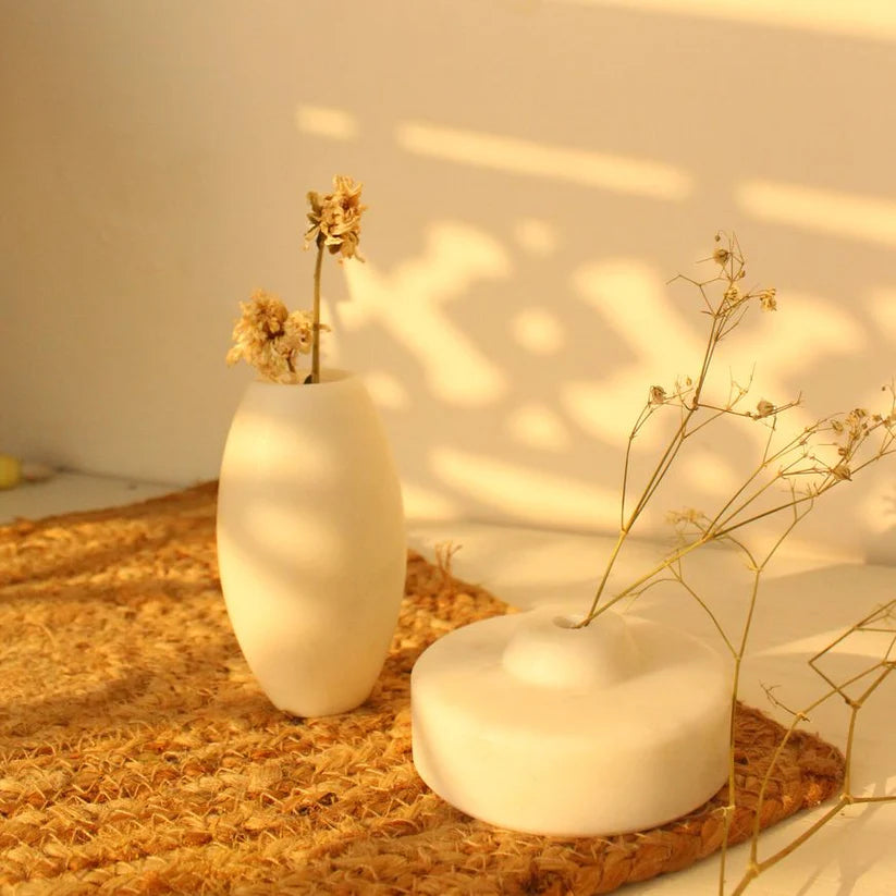 Mini Cylinder Vase White Indian Marble