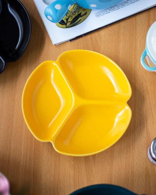 Monochrome Chip & Dip Platter - Yellow