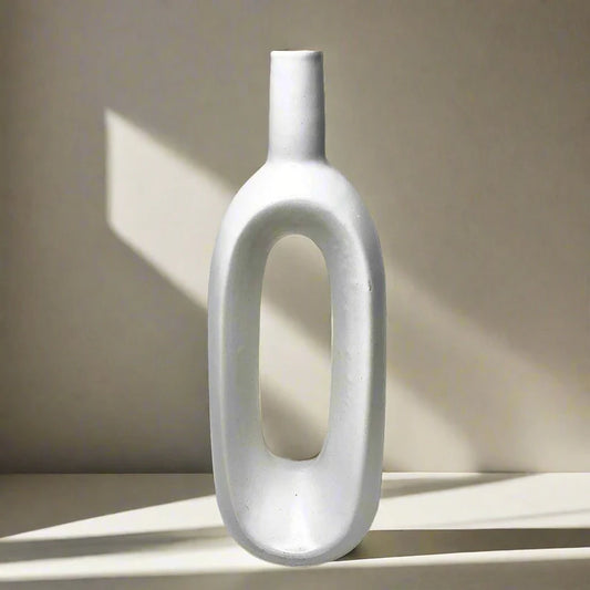 White Hollow Loop Vase