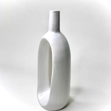 White Hollow Loop Vase