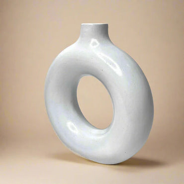 White Donut Vases (Set of 2)