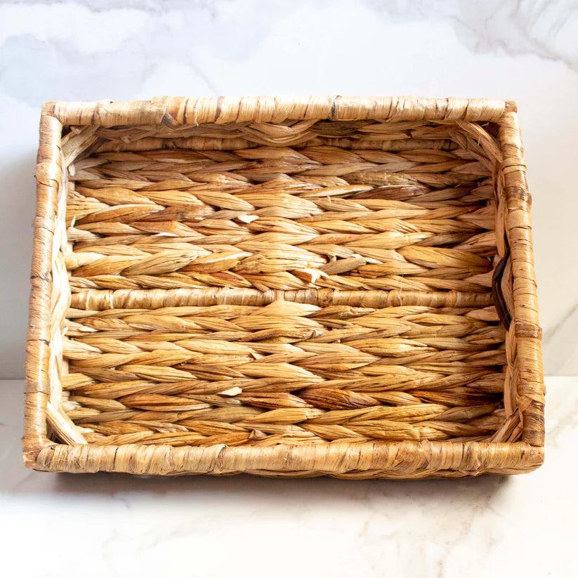 Handcrafted Quadrangle Tray| Water Hyacinth