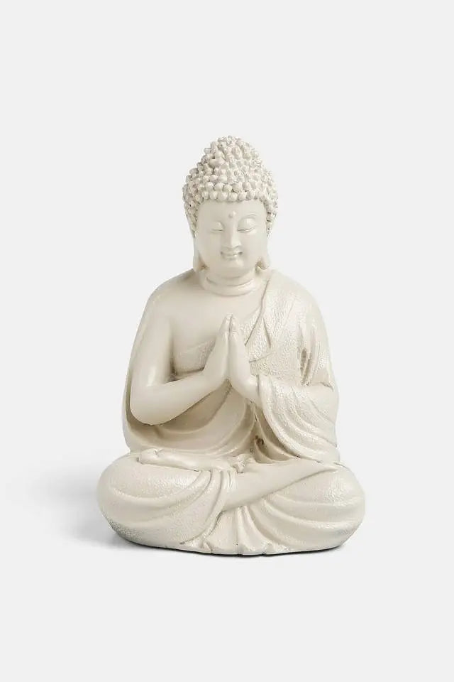 LORD BUDDHA STATUE IN THREE DIFFERENT POSITIONS : OFF-WHITE