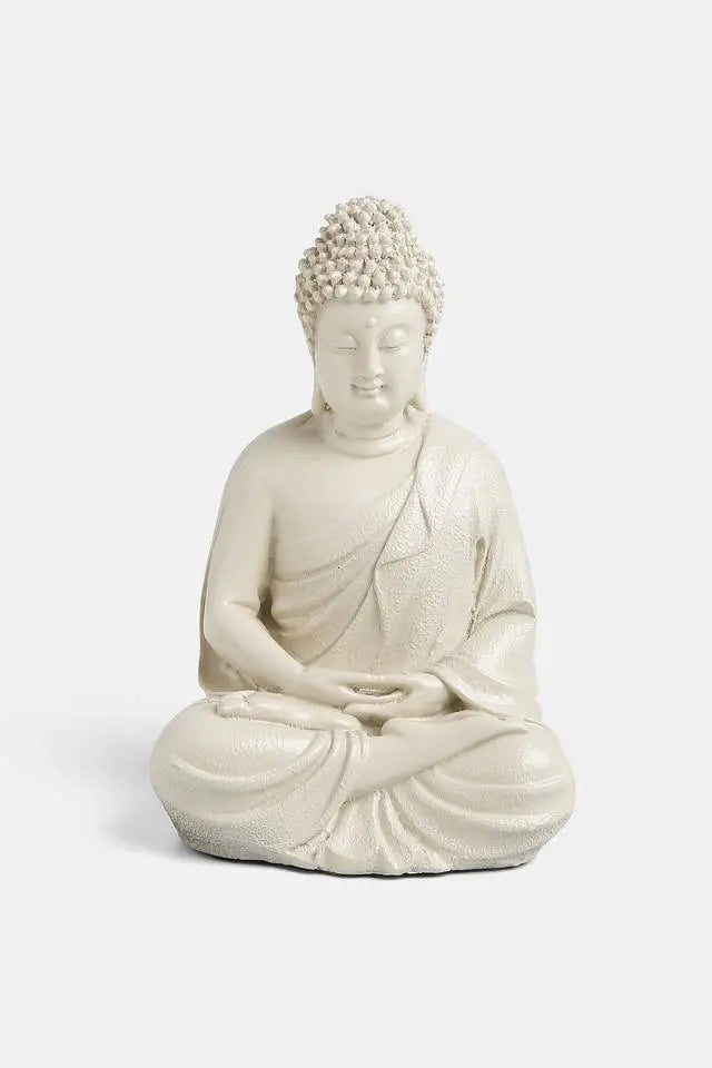 LORD BUDDHA STATUE IN THREE DIFFERENT POSITIONS : OFF-WHITE