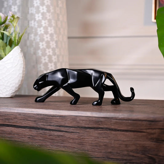 GEOMETRIC PANTHER STATUE : 26 CM