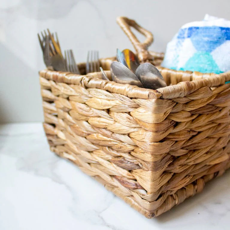 Woven Cutlery Holder| Brown | Water Hyacinth