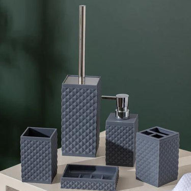 Contemporary Acrylic 5-Piece Bathroom Set - Grey