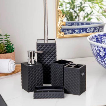 Contemporary Acrylic 5-Piece Bathroom Set - Black