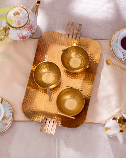 Hammered Handcrafted Tray Set