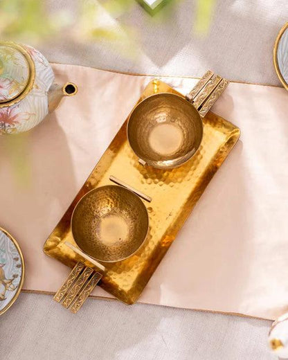Hammered Handcrafted Tray Set