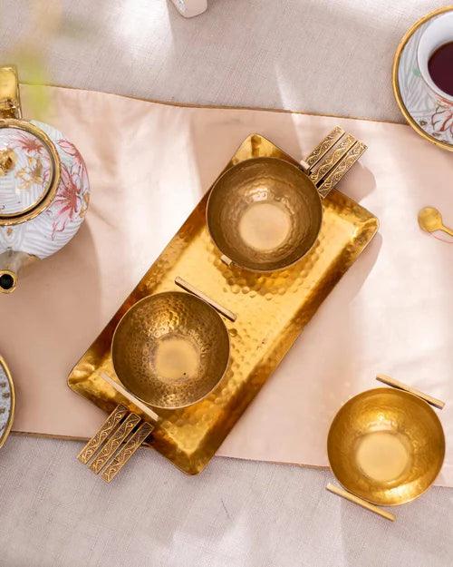Hammered Handcrafted Tray Set