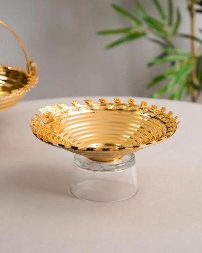 Fresh Delights: Fruit Basket with Glass Base