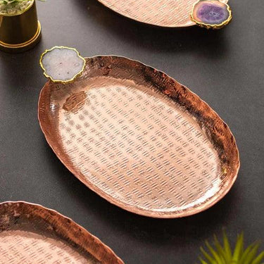 Agate Brass Decorative Tray